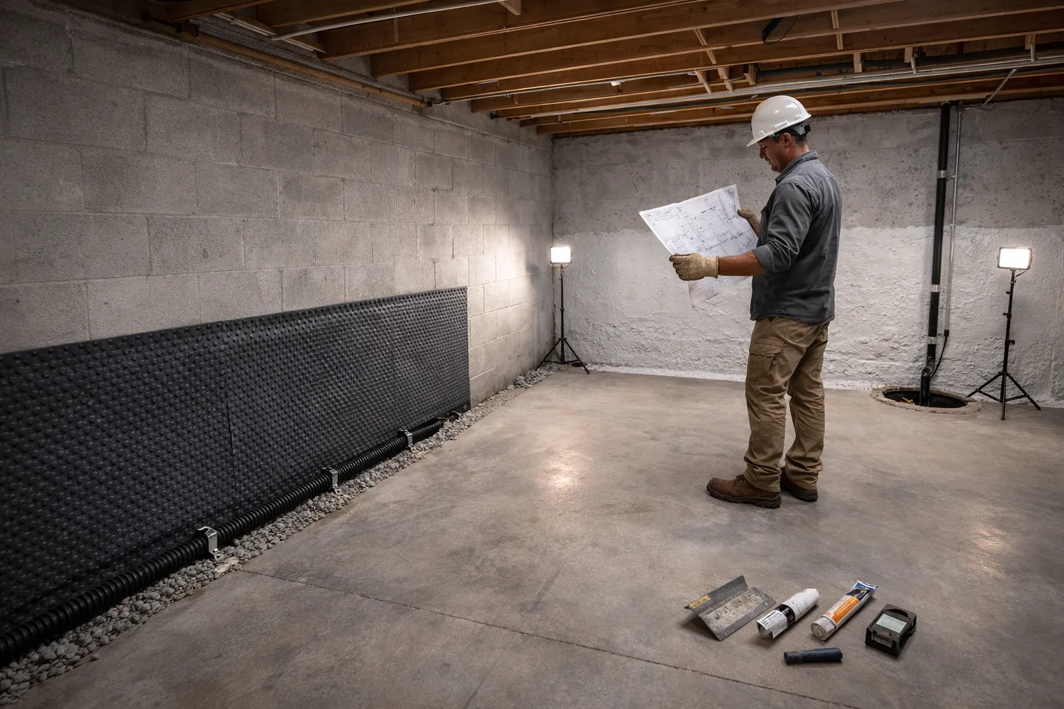 Basement dehumidifier controlling moisture